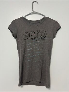 Aeropostale Charcoal Grey 'aero california' Graphic Tee